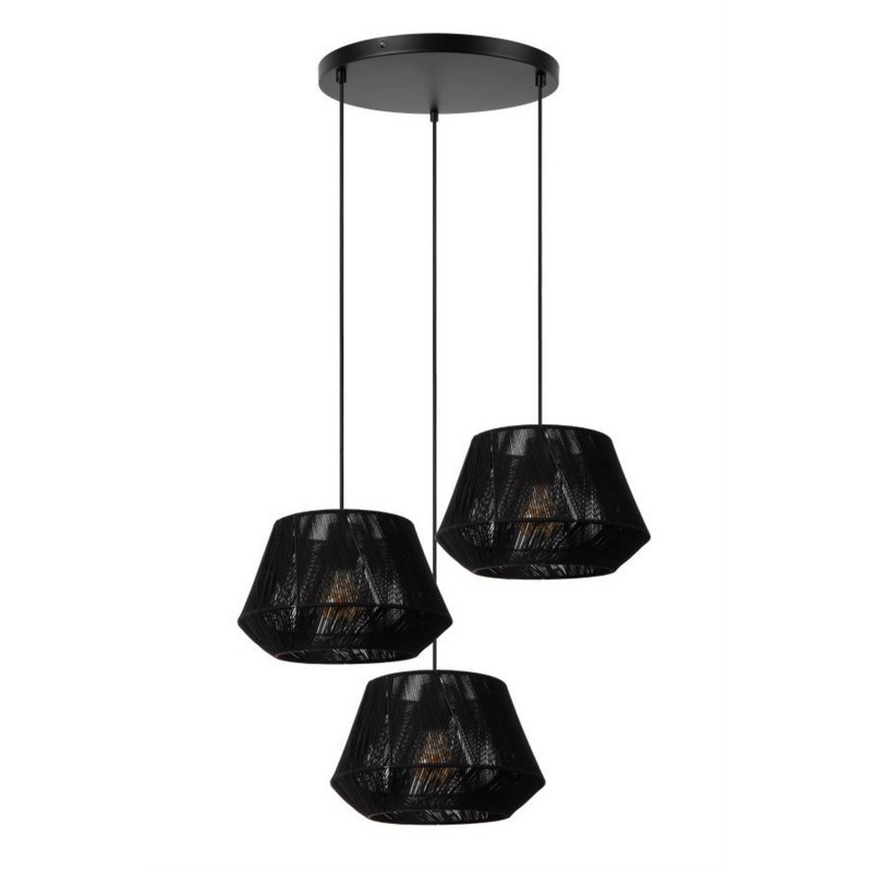 Lucide JESSICA Hanglamp Ø 35,5 cm 3xE27 Zwart - Afbeelding 2