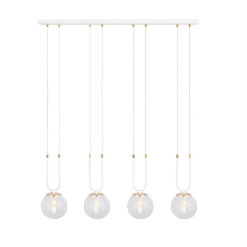 Emibig Hanglamp GLAM 4xE14 Goud/Wit/Transparant - Afbeelding 2