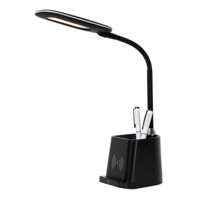 Lucide PENNY Bureaulamp LED Dimb. 1×4,7W 3000K Met draadloze oplader Zwart - Afbeelding 3