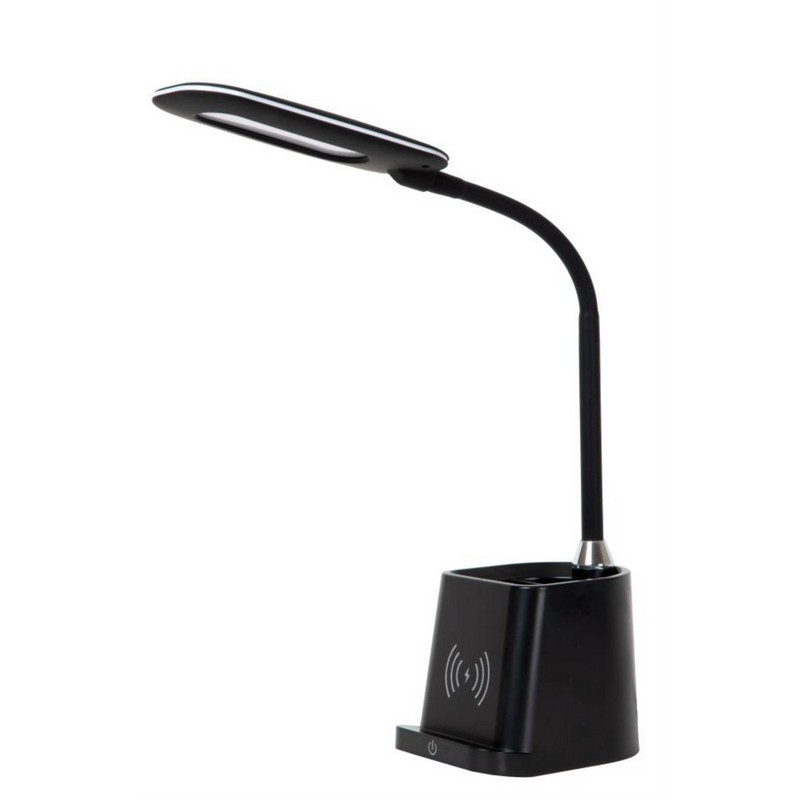 Lucide PENNY Bureaulamp LED Dimb. 1×4,7W 3000K Met draadloze oplader Zwart - Afbeelding 2