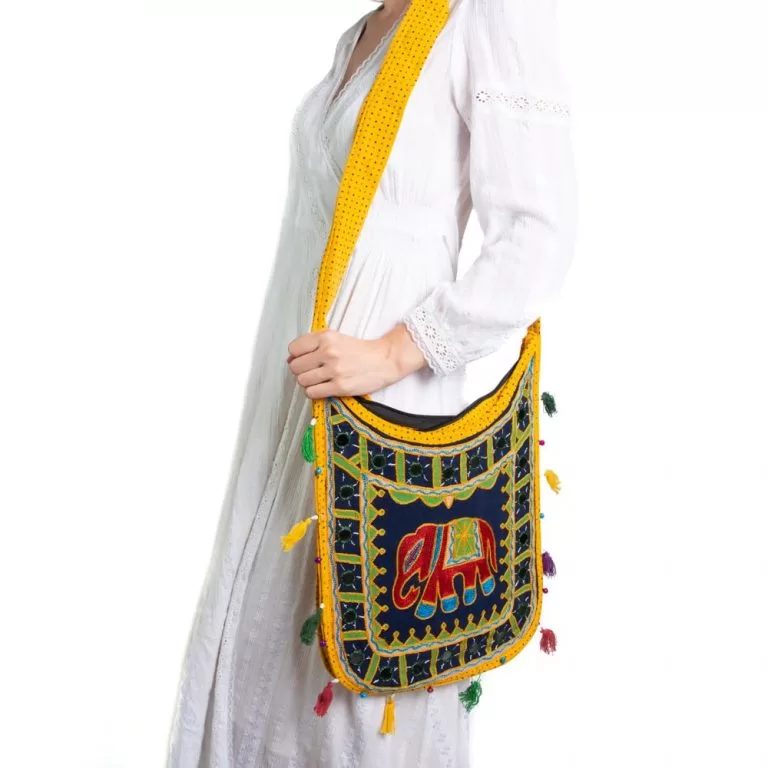 Tas Katoen – Tas India – Kleurrijk India Verrassing – Olifant – 35 x 32 cm - Afbeelding 3