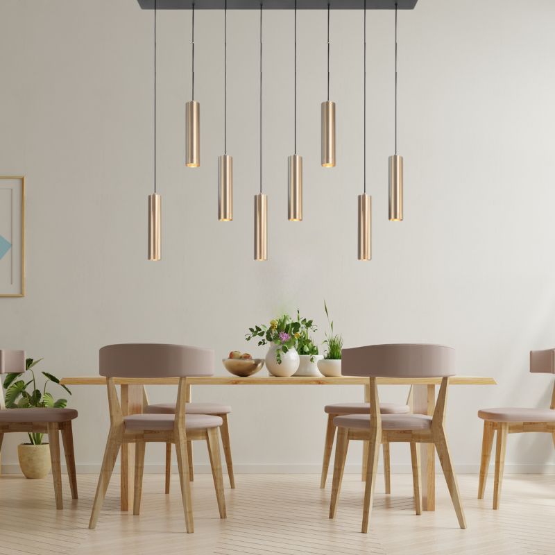 Highlight Hanglamp voor boven eettafel H567638 Perugia L=115cm 8xGU10 Goud/Zwart - Afbeelding 3