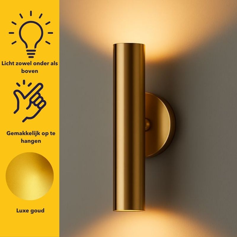 Highlight Wandlamp W367536 Perugia H=28cm 2xGU10 Goud - Afbeelding 4