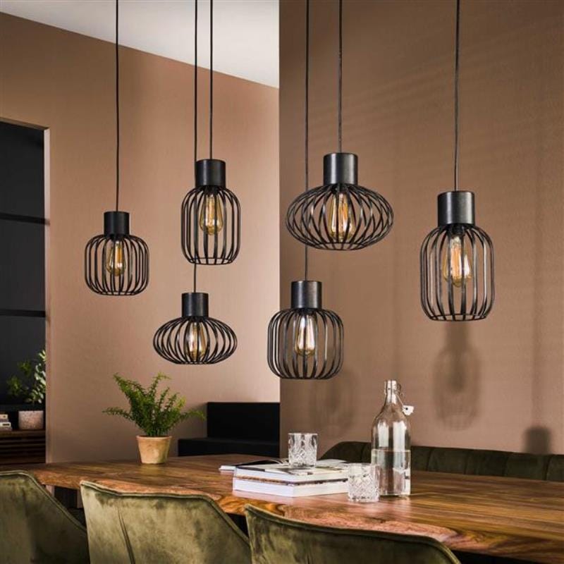 StoerLights Hanglamp Mix Metal 6xE27 Charcoal - Afbeelding 3