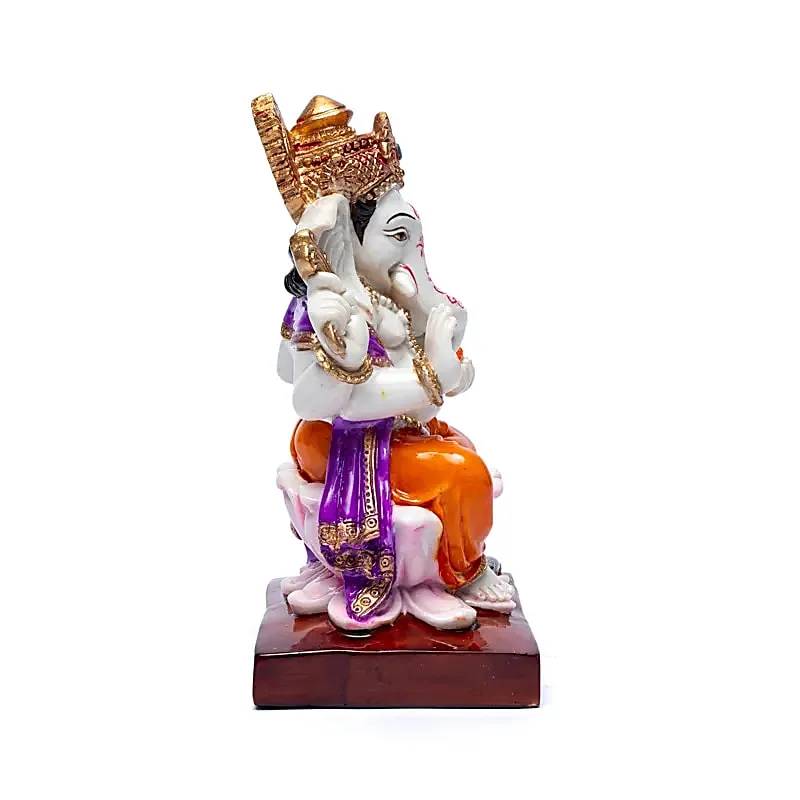 Ganesha beeld – Ganesha op Lotustroon – 19 cm - Afbeelding 3