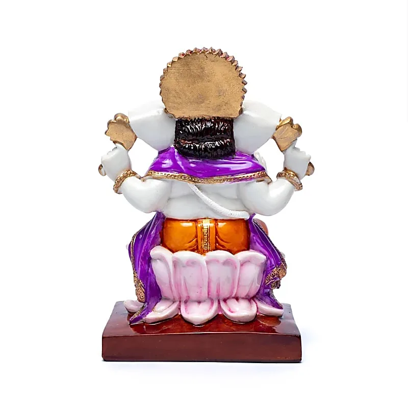 Ganesha beeld – Ganesha op Lotustroon – 19 cm - Afbeelding 4
