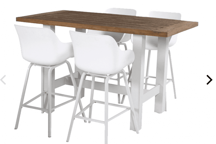 Hartman bartafel Yasmani wit inclusief 4 Sophie barkrukken - Afbeelding 4