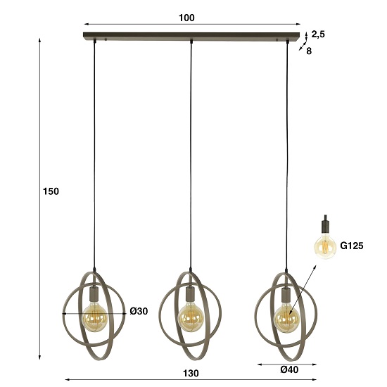 Beige hanglamp rond - Afbeelding 5