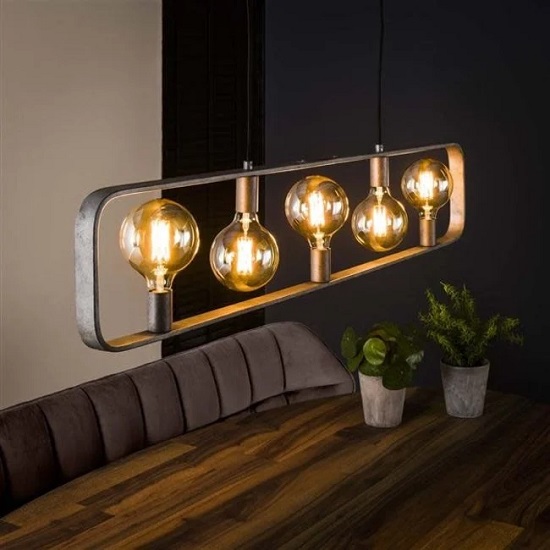 Hanglamp grijs metalen buis - Afbeelding 3
