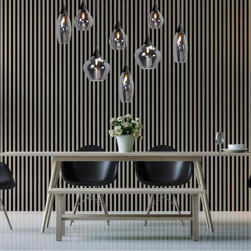Highlight Moderne Lamp eettafel H585301 Cambio Hanglamp Metaal/Glas 8xE14 Zwart Smoke - Afbeelding 3