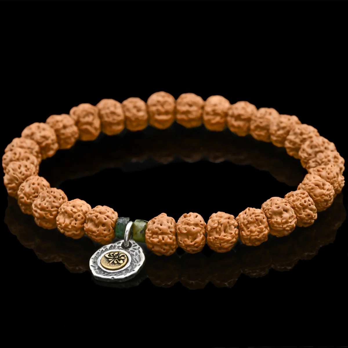 rudraksha armband – mala rudraksha – armband met 30 zaden van 8 mm – 21 cm - Afbeelding 5